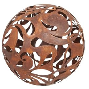 Kapaga - Gartenkugeln Rost - Kugeln für Außen - Deko Garten Vintage - Deko Garten für Kerzen - Garten Deko Kugeln für Draußen - Kugel Außen - (Rost, 26 cm)