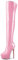 NobleOnly Donna Alto High Spillo Tacco Heel Rotonda Punta Piattaforma Sopra il Ginocchio Stivali Cerniera Ballo Feste Stivali 15 CM Heels Rosa 43 EU
