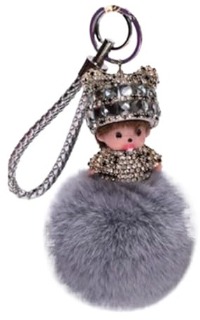 Newhope Schlüsselanhänger Kiki Monchichi Geschenk Grau