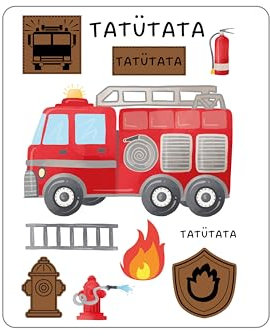 Bügelbilder Set für Textilien Kinder Erwachsene Feuerwehr Aufbügelbild zum aufbügeln Deko Stoffreparatur von T-Shirts, Jeans, Hoodies | Patches groß klein für Kinder Babys