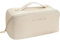 HealthyMoov Trousse de Toilette Pochette Organisateur Maquillage cosmétiques parfums Vanity Case Sac de Voyage Accessoire beauté Rangement Salle de Bains Simili Cuir PU étanche Waterproof Crème Beige