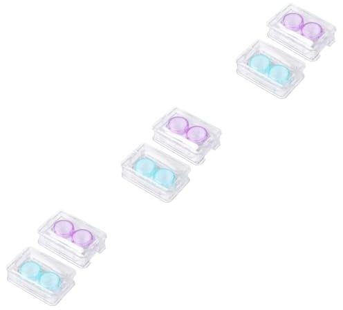 Beavorty 6pcs Cute Lens Storage Box Portable Cleaning Case for Travel Includes Tweezers Stick for Design