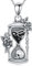 PROESS Sanduhr Halskette 925 Sterlingsilber Memento Mori Schädel Kette Totenkopf Anhänger Sanduhr Schmuck für Männer Frauen