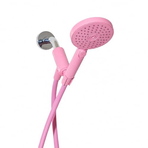 Sproos Handbrause, Hochdruck, 3 Sprühfunktionen plus Pause, extra langer 70-Zoll-Schlauch, umweltfreundliche Materialien, einfache Selbstmontage, Hochdruckleistung, Rosa