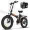 HITWAY Vélo électrique Adulte, 20×3,0/4,0 Fat Tire VTT Electrique, vélo électrique Pliable, Avec Batterie Amovible 36V 12Ah/48V 15Ah, Jusqu'à 90KM/100KM, 250W Moteur, 7 Vitesses Vélo pour Homme Femme