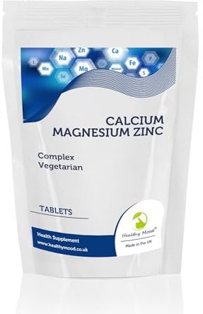 Calcium Magnesium Zinc 180 Tablets - Essential Minerals for Bone Health, Immune Support & Muscle Function - High-Strength Daily Supplement