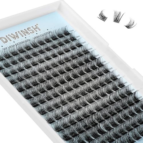 DIWINSH 168 grappes de Faux Cils Individuel 10-14mm Longueur D Curl DIY Cluster Volume Cils Individuels Naturelles Cluster Faux Cils Extensions de Cils Cluster Lashes(MA-168PCS-10-14mm)