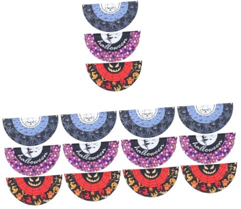 Yardwe 5 Sätze Halloween-fanflagge Dekoration Halloween Outdoor- Strudel Aussendeko -willkommensflagge -garten-flag-banner 3 Stück * 5