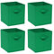 Homullel Foldable Storage Cubes Set of 4, Fabric Storage Boxes Set, Closet Storage Drawers Storage Organizer for Clothes (Band, Dark Green)