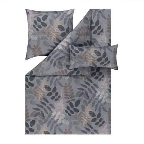 ESTELLA Mako-Satin Bettwäsche Malou (grau 810, 1 x 40x80 + 1 x 80x80 + 1 x 135x200 cm)