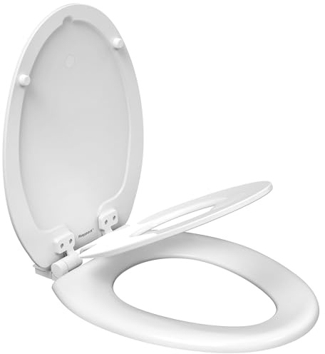 Rayport American Standard Elongated Toilet Seat with Toddler Seat, Soft Close, 2 in 1 Seat, White, Great for Adults and Child