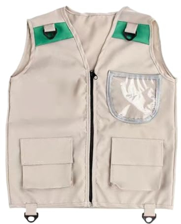 Gilet da pesca per bambini, senza maniche, per attività all'aperto, attrezzatura da trail avventura, leggero, con pratico spazio per riporre oggetti | gioco di ruolo creativo per bambini, parco, zoo