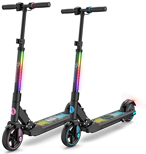 EVERCROSS EV06C Trottinette électrique, 6,5'' Trottinette électrique Pliable pour Enfants 6-12 Ans, Vitesse maximale 15 KM/H, Affichage LED, Lumières LED Colorées, Trottinette Légère pour Enfants