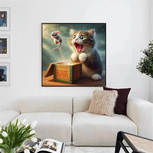 Puzzle Katze Maus 120 Teile, Herausfordernde Puzzles für Erwachsene 120 Teile, Klassisches Puzzles Game, Wunderschönes Dekoration Puzzle und Geschenke 18x18inch