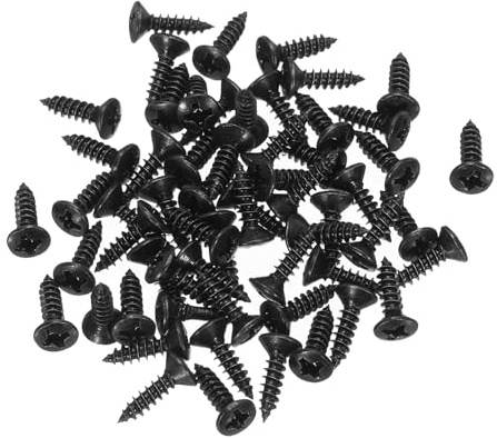 TA-VIGOR Guitar Bass Pickguard Screws, 3MM Electric Guitar Scratch Plate Mounting Screw, 60Pcs Black