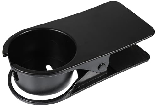 ULTECHNOVO Large Thickened Cup Holder Clip Clamp for Desk Edge, Black Drinking Cup Holder for Office and Gaming Desk
