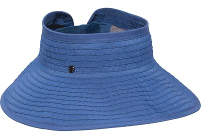 LOEVENICH Damen Rollvisor | leicht rollbar für Reise und Sommer | breite Krempe | 100% Polyester Denim