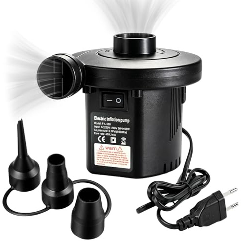 Idota Bomba de aire eléctrica, 2 en 1, bomba de aire portátil con 3 boquillas, inflado y desinflado, bomba eléctrica para colchones de aire, piscina inflable, flotador, cojines inflables, sofás