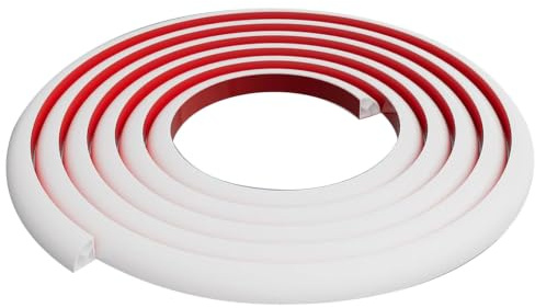 BRRNOO Moulure Décorative Flexible Autocollante, Baguette D Angle Quart de Rond étanche et Résistante à la Chaleur for Escaliers Courbes, Colonnes, Murs, Sols (WHITE)