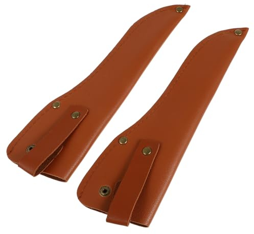 2pcs Leather Knife Sheath Brown Protective Storage Cover for Blades