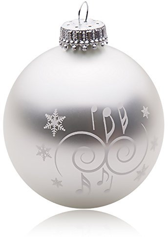 mugesh Weihnachtskugel Ornamente Silber - Schönes Geschenk für Musiker (7cm)