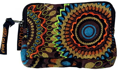 GURU SHOP Portemonnaie `Ethno Braun, Unisex - Erwachsene, Baumwolle, 8x12x2 cm