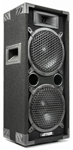 MAX MAX28 - Altavoz pasivo de 800W con Doble woofer de 20 cm (8), Asas de Transporte, diseño Robusto, Ideal como Caja acústica para DJs, Fiestas o Montaje de Sistemas de Sonido para Discoteca