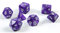 shibby 7 polyedrische Würfel für Rollen- und Tabletopspiele in lila mit Beutel