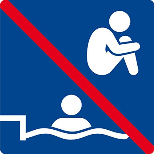 Schwimmbadschild - Springen Verboten - Aluminium - 30 x 30 cm