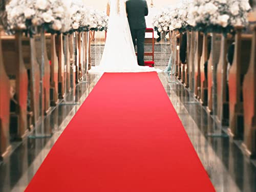 Primaflor Roter Tepppich Hochzeitsteppich - Rot, 1,00m x 2,00m, B1 VIP Teppich für Hochzeit & Event, Empfangsteppich, Gangläufer