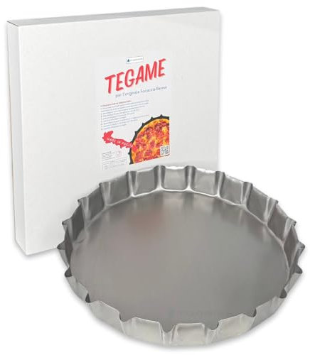 acquaverde | Tegame per l'originale Focaccia Barese, Pizza e Calzone in Acciaio, Rotondo Ø 30 cm - Teglia per la Cucina Tradizione Pugliese, utilizzo Casalingo e Professionale, MADE IN ITALY