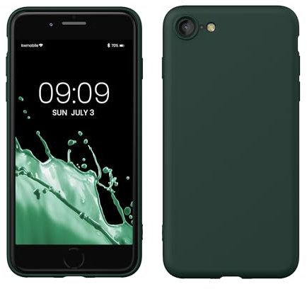 kwmobile Handyhülle für iPhone SE 2022 Hülle/iPhone SE 2020 / iPhone 8 / iPhone 7, für iPhone SE Hülle - Schutzhülle für kabelloses Laden - Case in Moosgrün
