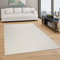 Paco Home Teppich Wohnzimmer Schlafzimmer Esszimmer Kurzflor Moderne Optik Einfarbig Pastell, Grösse:120x170 cm, Farbe:Creme