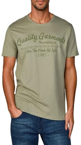 riverso Tshirt Herren Baumwolle Regular Fit RIVLeon Rundhals Kurzarm Sommer Tee Shirt Print, Größe:XL, Farbe:Grün (RJD)