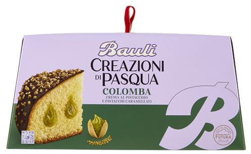 Bauli Colomba Creazioni di Pasqua Pistacchio Typisches Dessert der Ostertradition Osterkuchen mit Pistaziencreme,umhüllt von Dunkler Schokolade 750g
