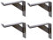 Hammer and Tongs Gallows Style Scaffold Iron Shelf Brackets - D240mm - Pack of 4 - Raw Metal Shelve Brackets Wall Mounted Shelves Support for Home Storage, Kitchen Storage