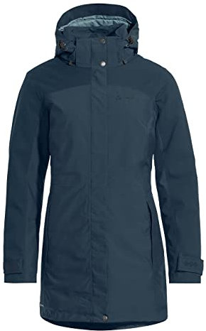 VAUDE Skomer II Winterparka Damen – Winterjacke Damen wasserdicht, winddicht & atmungsaktiv, wattierte Outdoorjacke Damen mit PrimaLoft Isolierung & Eco Finish – in Blau, Größe: 46