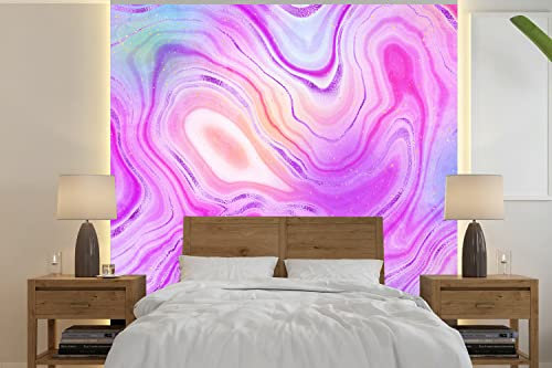 Selbstklebend Tapete Wandpapier Wandaufkleber Fototapete Tapeten Wanddeko 350x350 cm Neon - Achat-Geode - Steine