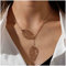 Cimenexe Bohème Feuille Pendentif Collier Feuille Creuse Y Collier Feuille Y Goutte Collier Ras Du Cou Feuille D'Or Y Lariat Collier Ras Du Cou Bijoux pour Femmes Et Filles