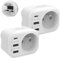 VINTAR 2PC Adaptateur Prise Anglaise UK Angleterre Française Adaptateur de Voyage avec 2 USB-A et 1 USB-C 3A, Adaptateur Prise France vers UK Irlande Malaisie Singapour, Type G