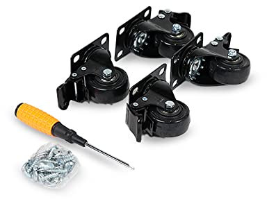 bestTools Werkbank Rollen - 4er Set | Schwerlast Transportrollen 50mm | 360° drehbar | 135kg Belastung inkl. Montagewerkzeug | 2 Rollen mit Feststellbremse | Bodenschonende Lenkrollen für Möbel