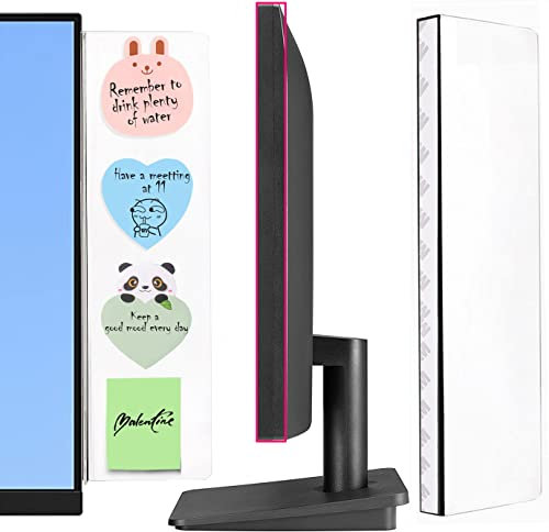2 Pcs Large Computer Monitor Memo Board for No Edge Monitors,13.6 X 3.6 Inch Monitor Sticky Note Holder Computer Monitor Message Board for Frameless Monitors