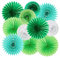 Easy Joy Paper Fans Green Party Decorations Hanging Honeycomb Tissue Paper Fans Spring Summer Party Supplies for Birthday Baby Shower Classroom Forest Carnival