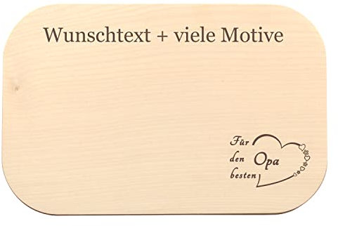 Opa Brettchen personalisiert mit Name, Spruch + Motiv - Holzbrettchen mit Gravur für Opi - personalisierte Großvater Geschenke von Geschenkissimo