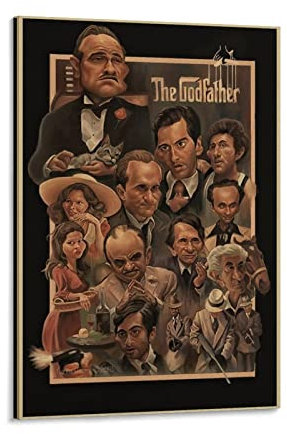 NANXIANG Der Pate Classic Gangster Filmposter Filmposter Illustration Poster Leinwand Kunstdruck Poster