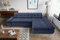 DOMO. collection Ecksofa Moric, Couch in L-Form, Eckcouch, Sofa in L-Form 300 x 172 x 80 cm (BxTxH), dunkelblau