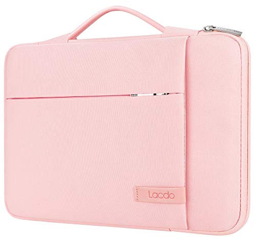 Lacdo 360° Protettiva Borsa Custodia per 15 Pollici New MacBook Air M4 A3241 2025/M3 A3114/M2 A2941 2024-2023, 15 Pollici MacBook Pro A1990 A1707, Dell XPS 15 2022-2020 Computer Bag, Pesca