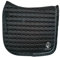 EQUILYX® Schabracke für Pferde aus hochwertigem Satin, ergonomische Passform, optimale Luftzirkulation, Dressur (Warmblut Dressur, Schwarz)