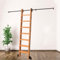 Rollbare Schiebeleiter-Hardware – Schwarzer Schiebetür-Bausatz (ohne Leiter), Rollleiter-Hardware-Bibliothek, Komplettes Schienenset, Mobile Leiterschiene Aus Rundem Rohr, Mit Bodenrollenrädern (Size