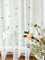 Devola Gardine mit Glanzdruck Transparent Vorhänge Voile Gardinenschal Wohnzimmer Gardinen Sterne Kinderzimmer Schiebevorhänge Modern HxB 145x140cm Sternmuster mit Schlaufen 1 Stück